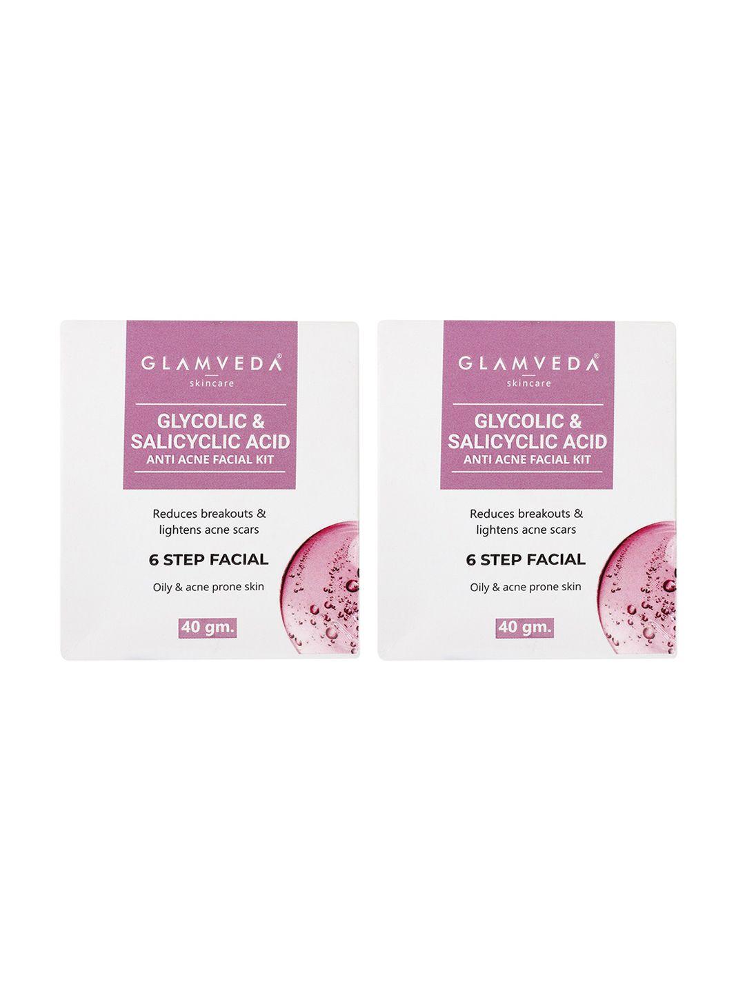 glamveda set of 2 pink glycolic acid & salicylic facial kit
