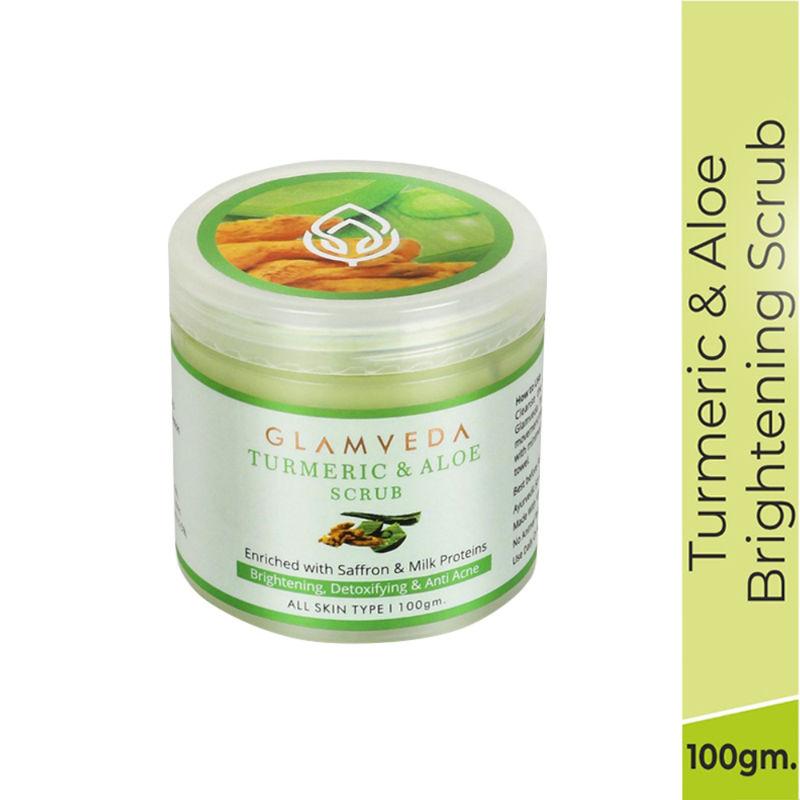 glamveda turmeric & aloe vera brightening scrub