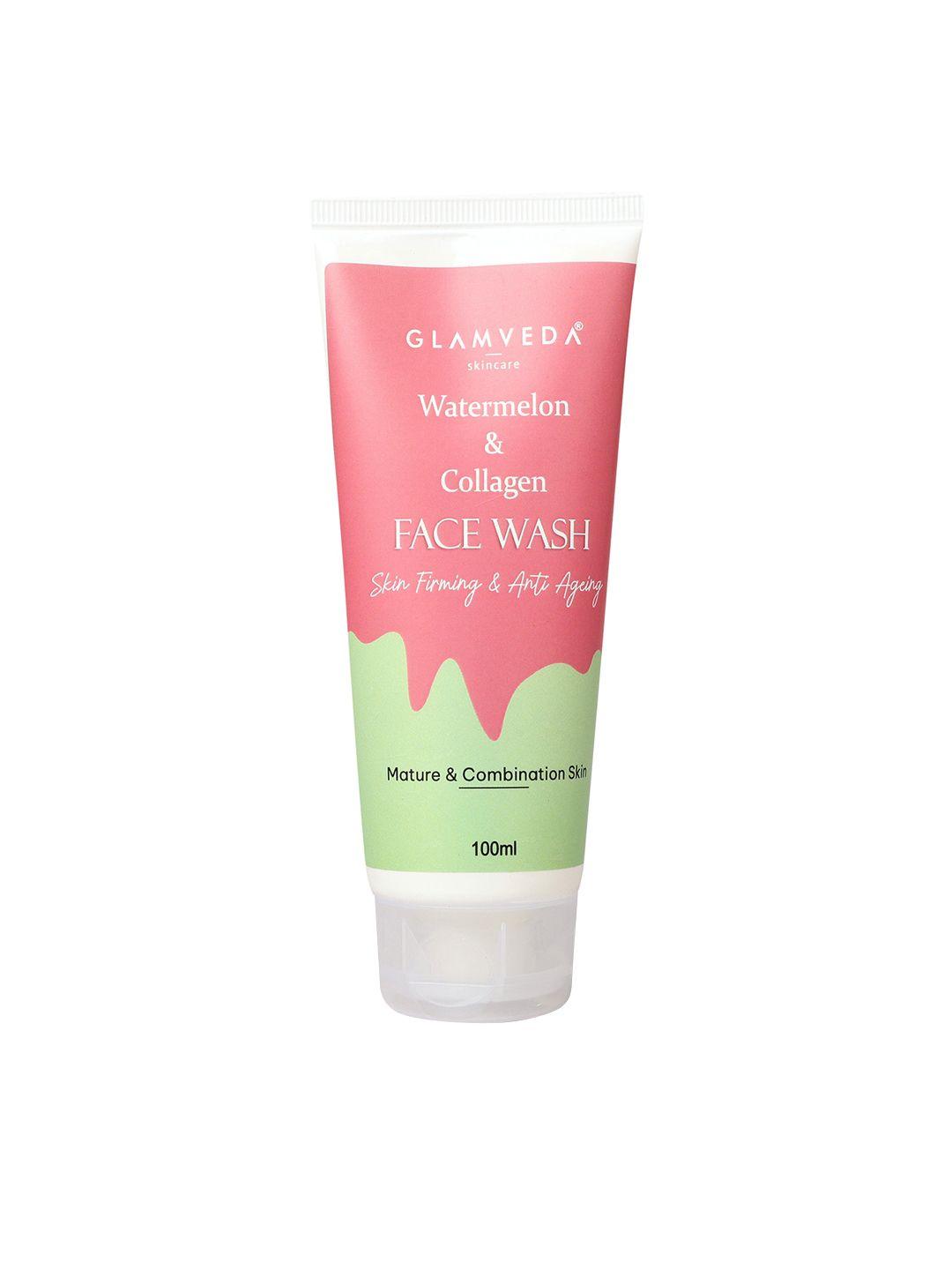 glamveda watermelon & collagen ant-ageing skin firming face wash - 100ml
