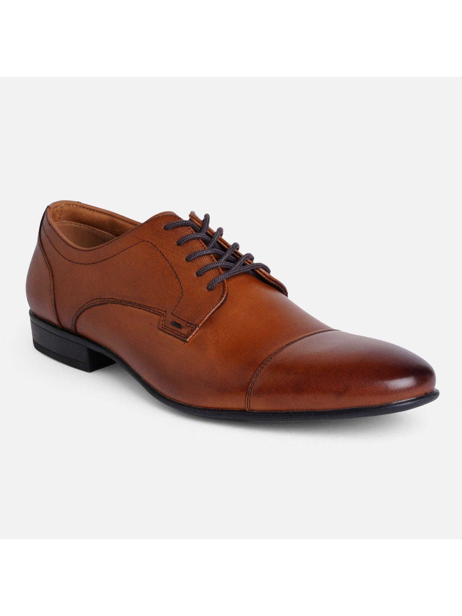 glanmire leather tan solid shoe lace up