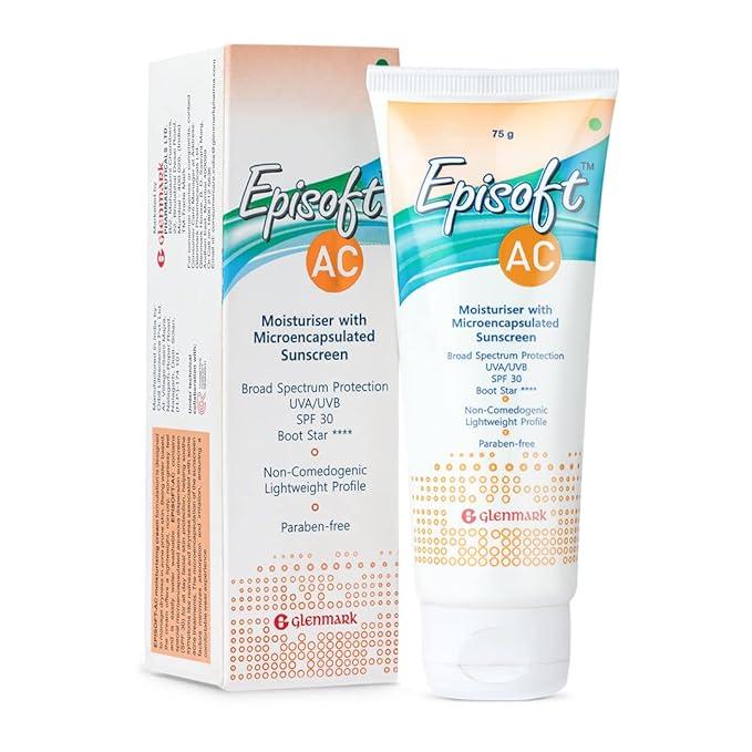 glenmark episoft ac moisturizer with sunscreen, spf 30+ | for men and women, 75 gms