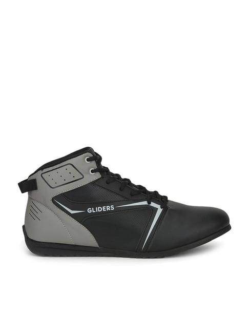 gliders by liberty men's black casual sneakers