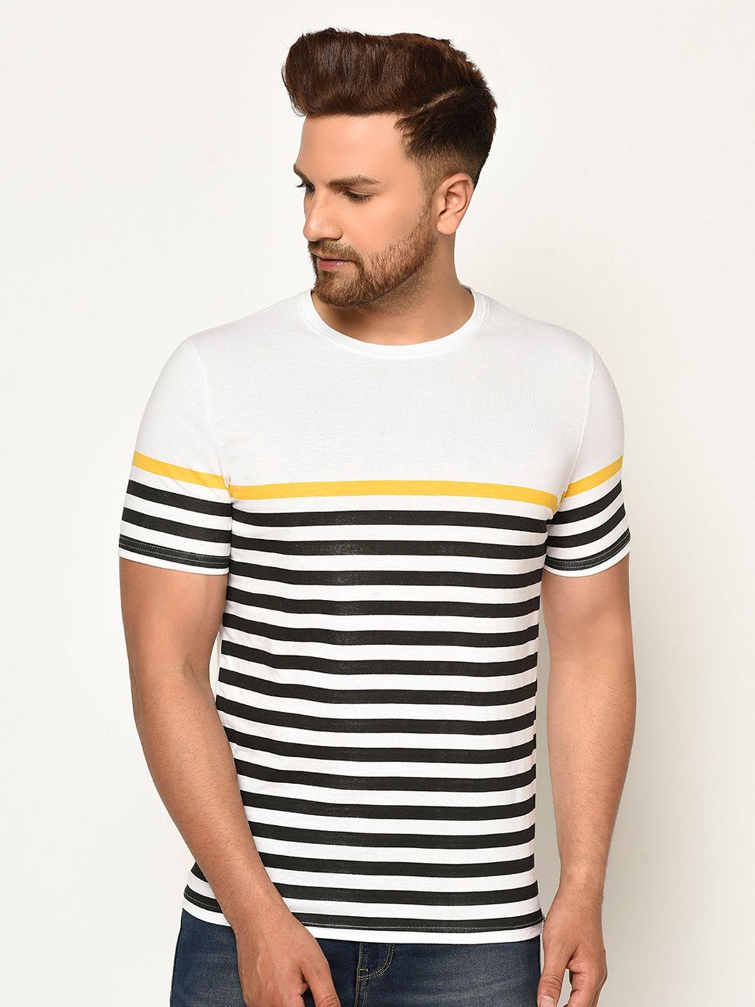 glito men striped cotton round neck t-shirt