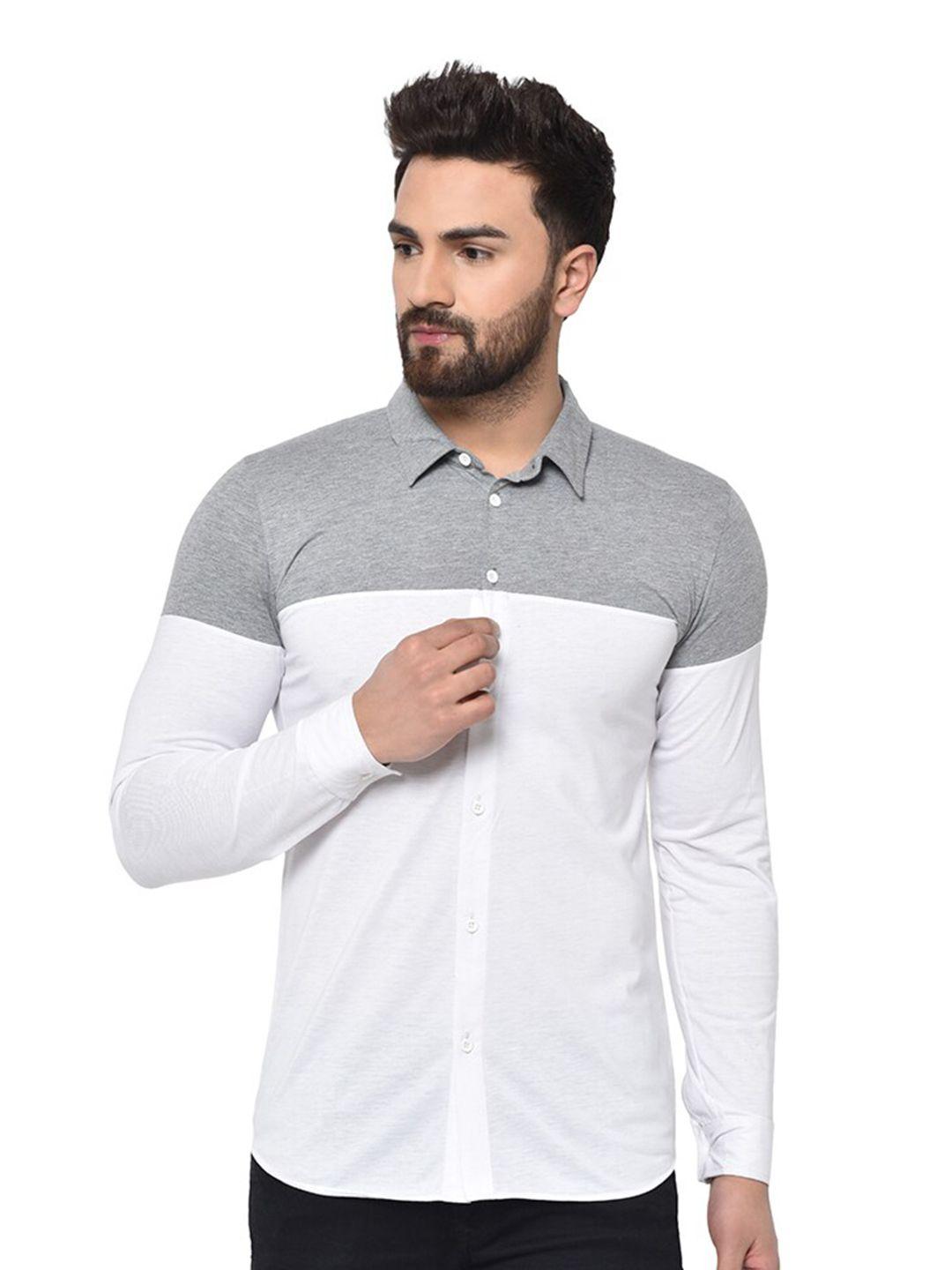 glito comfort colourblocked spread collar cotton casual shirt