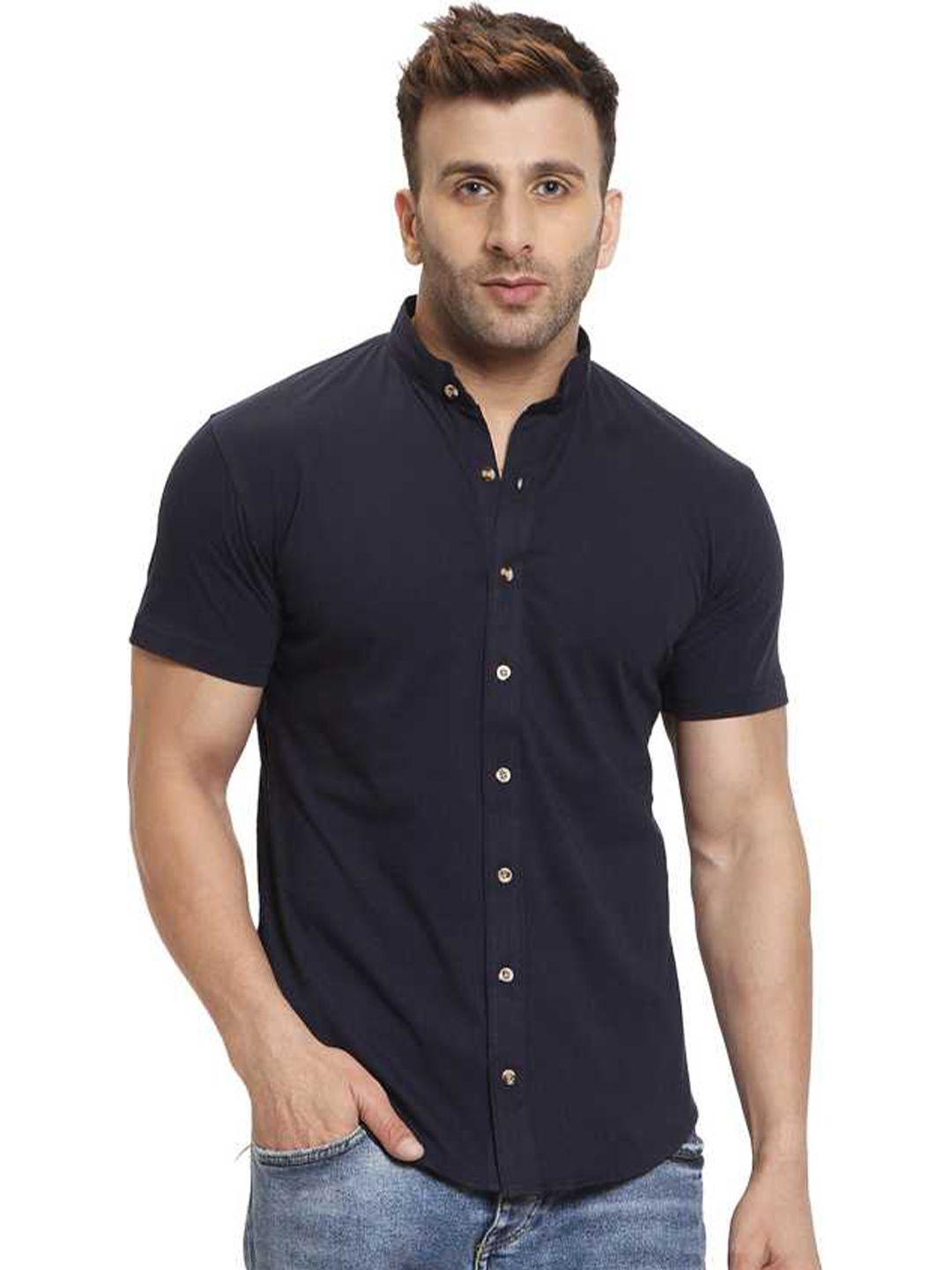 glito comfort mandarin collar cotton casual shirt