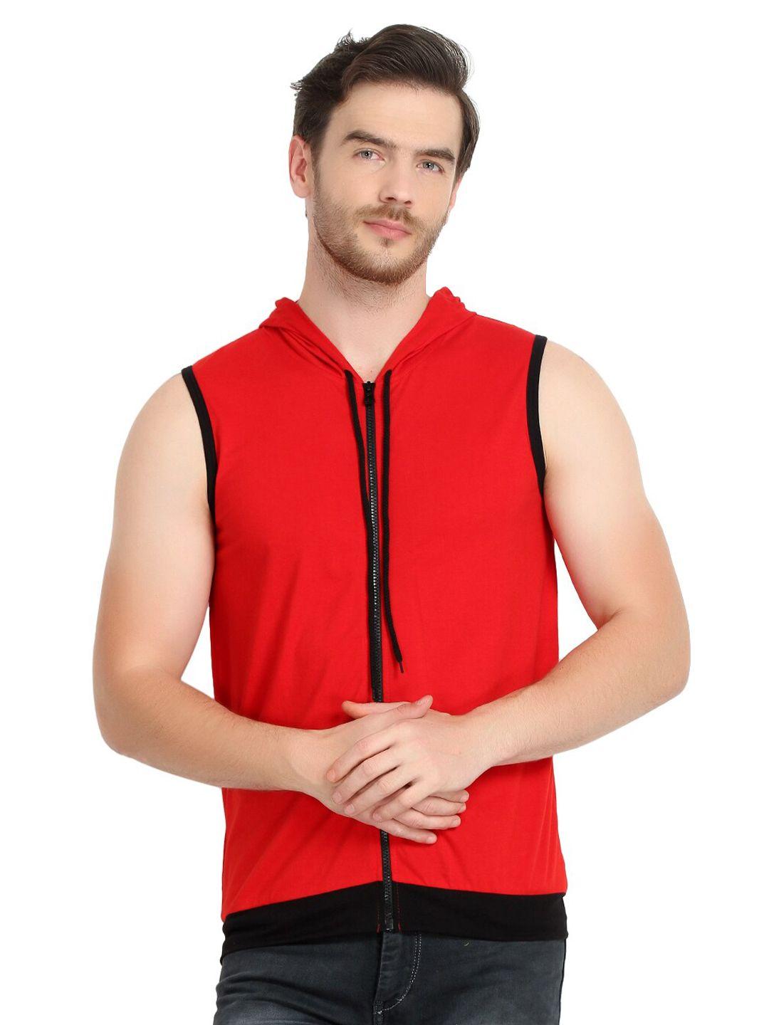glito hooded sleeveless front-open cotton sweatshirts