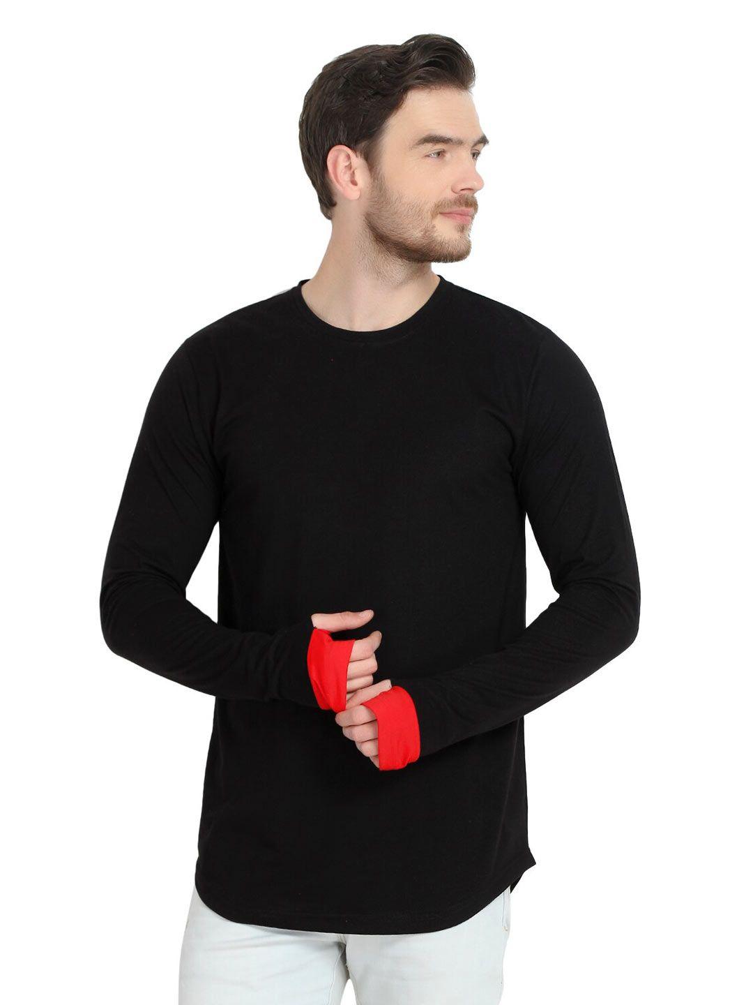 glito men black hooded applique t-shirt