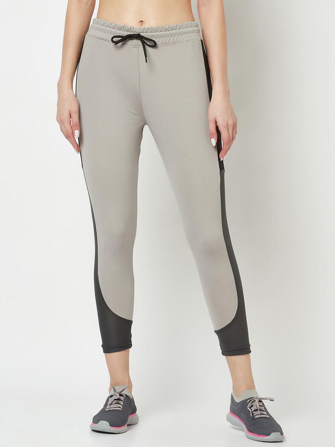 glito women colourblocked slim-fit trackpants