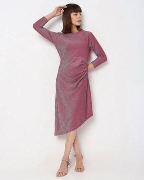 glitter round-neck a-line dress