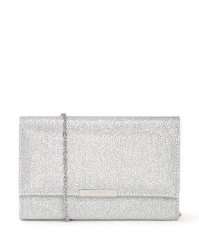 glittery clutch with chain sling