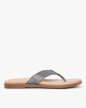 glittery thong-strap sandals