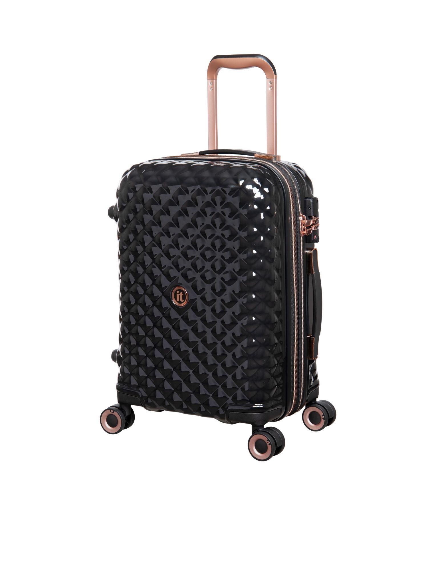 glitzy black expandable trolley bag