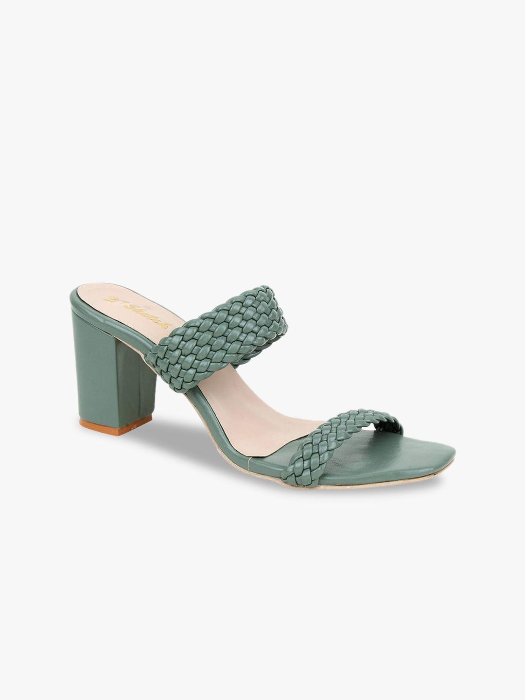 glitzy galz green block heels