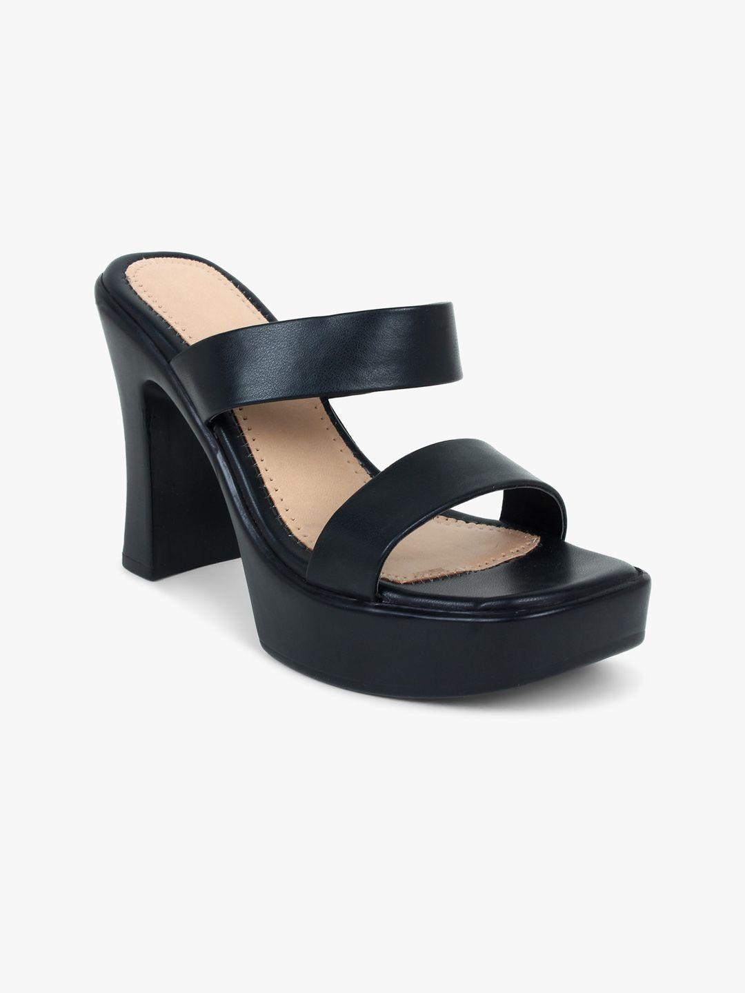 glitzy galz women black block heels