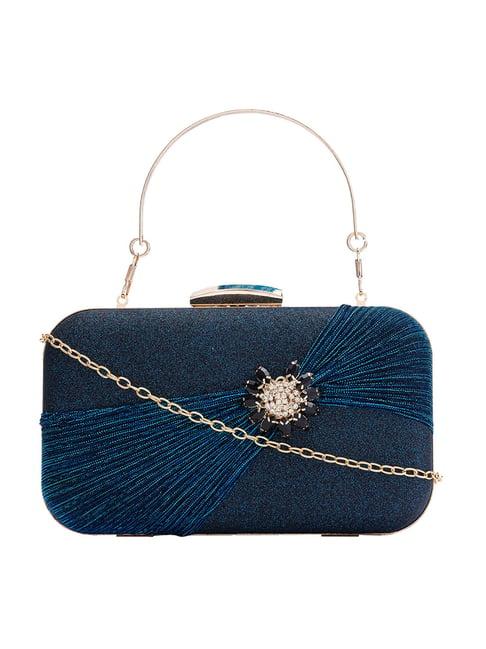 glo by globus navy embellished small box clutch