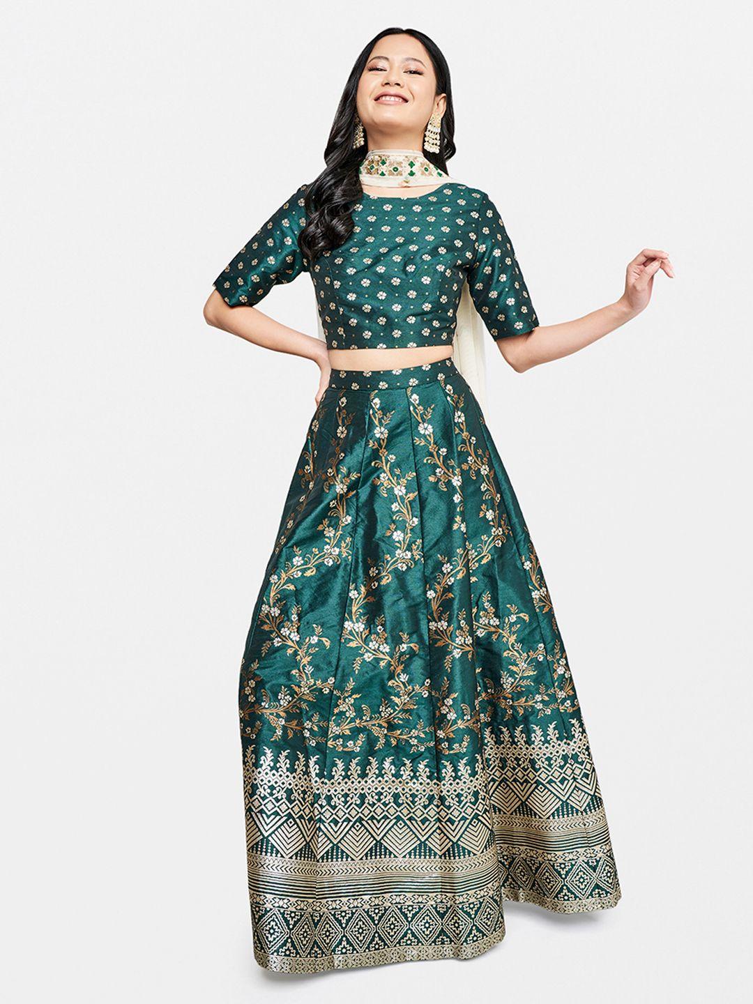 global desi printed ready to wear lehenga & blouse with dupatta