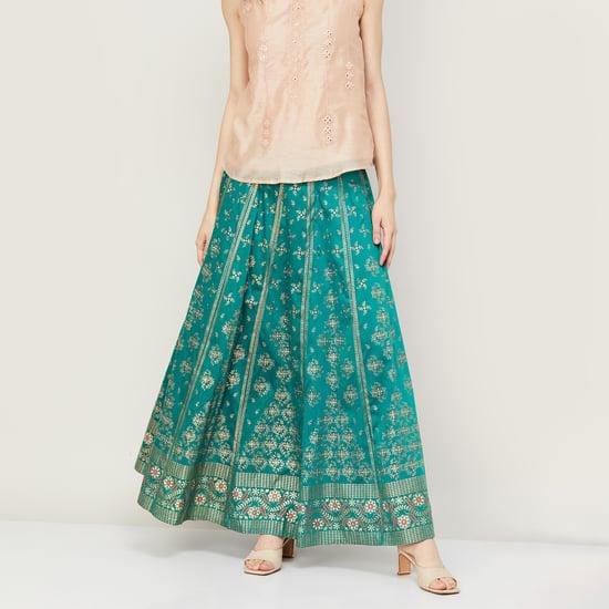 global desi women ethnic printed a-line skirt