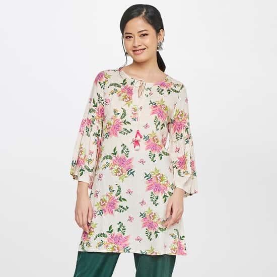 global desi women floral printed tunic