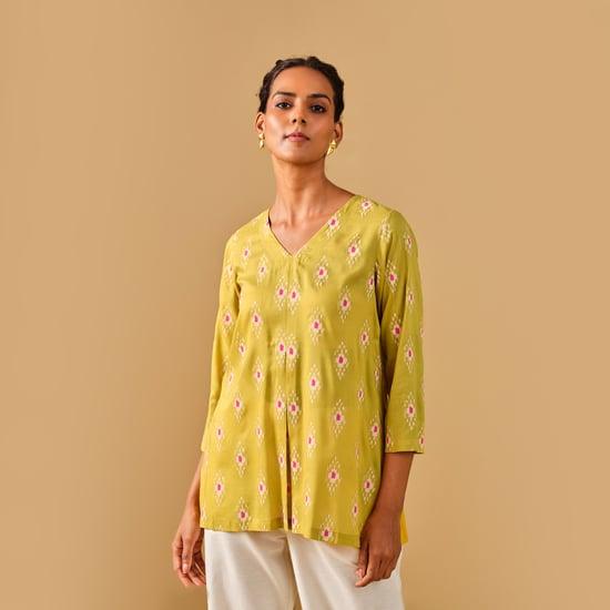 global-desi-women-lkat-printed-v-neck-tunic