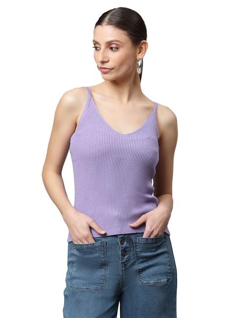 global republic lavender knitted slim fit top
