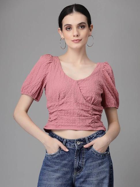 global republic pink embroidered top