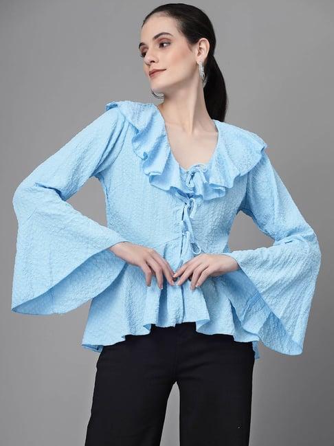 global republic sky blue embroidered top