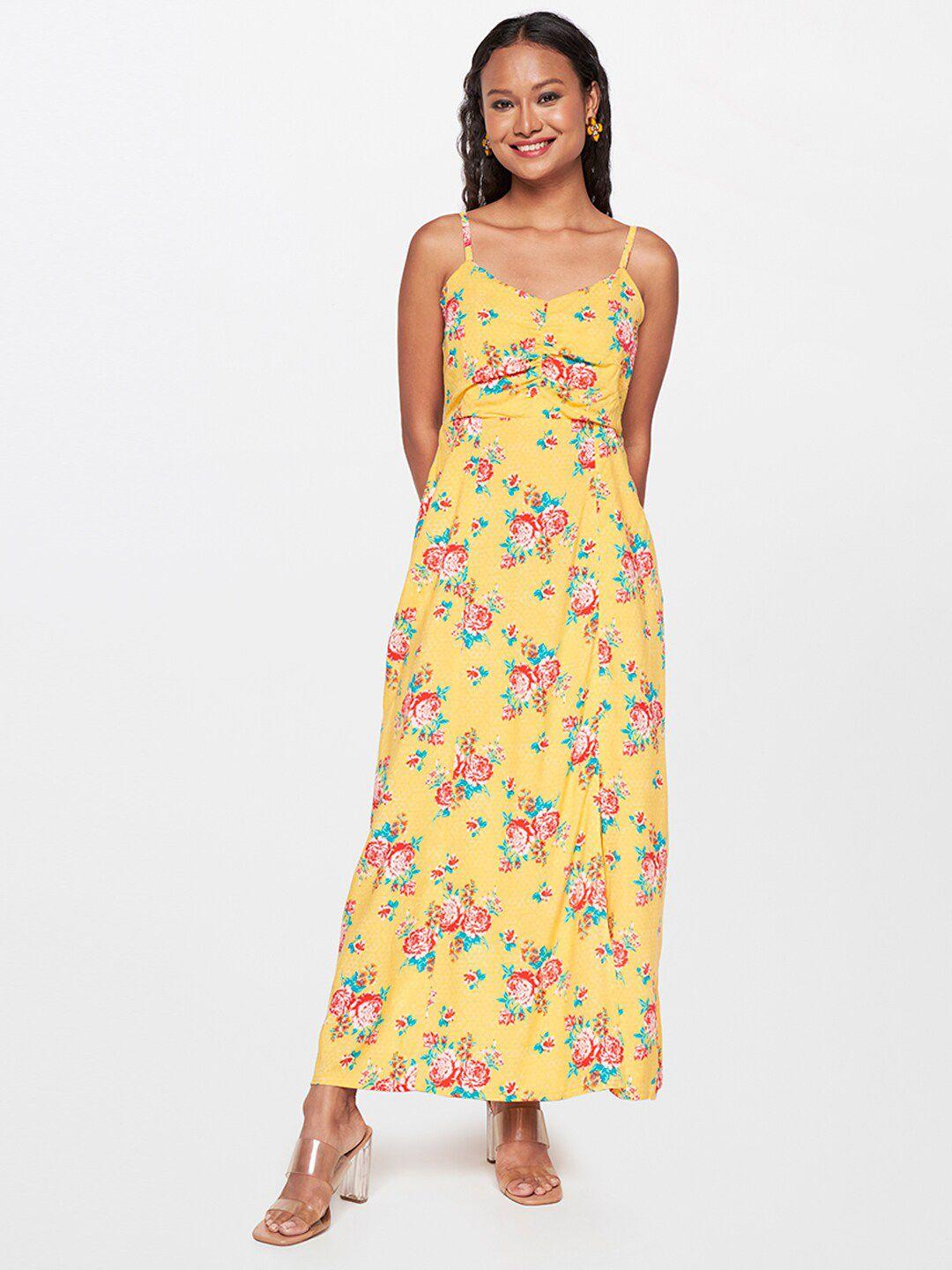 global desi floral printed a line maxi dress