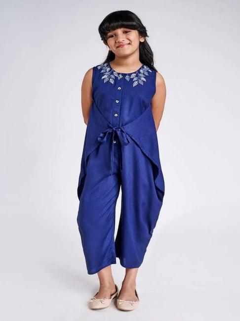 global desi girl blue embroidered jumpsuit