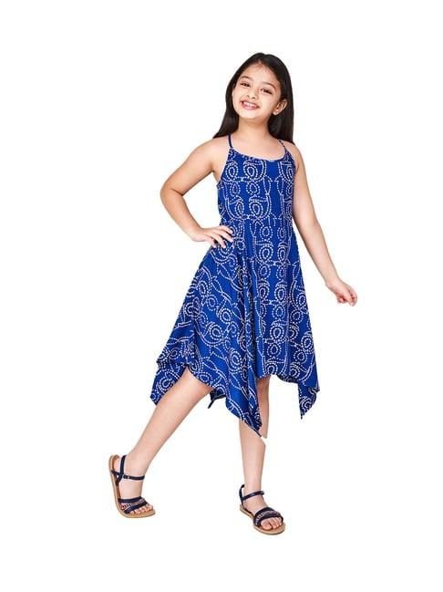 global desi girl blue printed dress