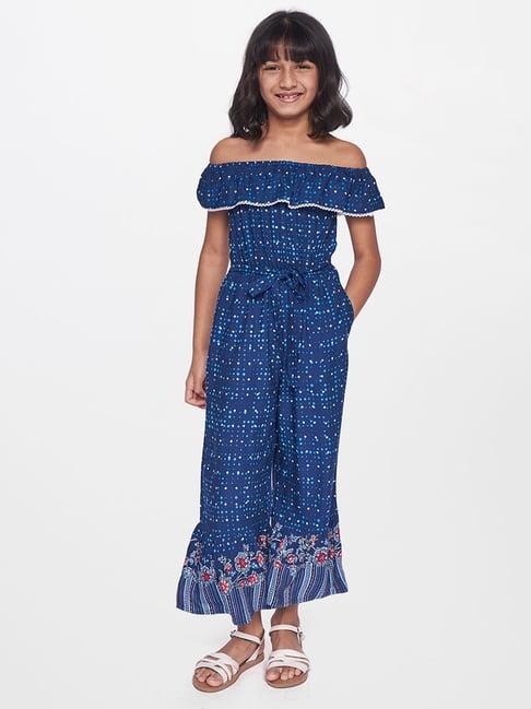 global desi girl indigo printed jumpsuit