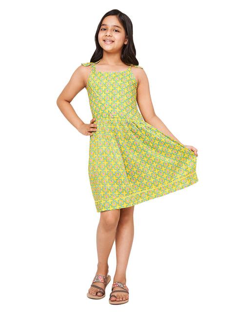 global desi girl mustard printed dress