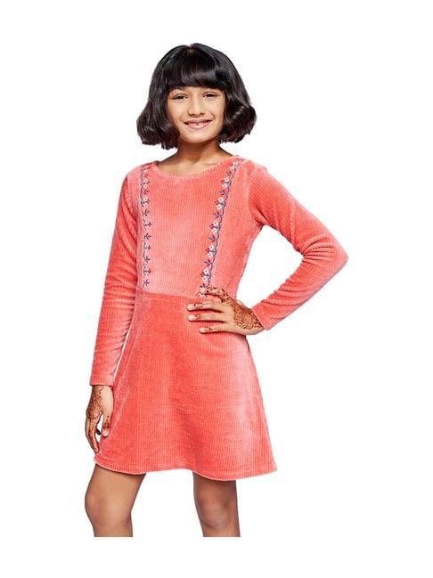 global desi girl pink self pattern dress