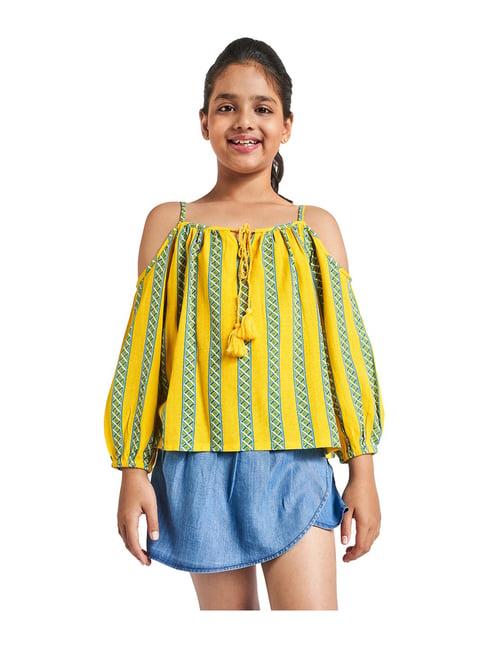 global desi girl yellow striped top