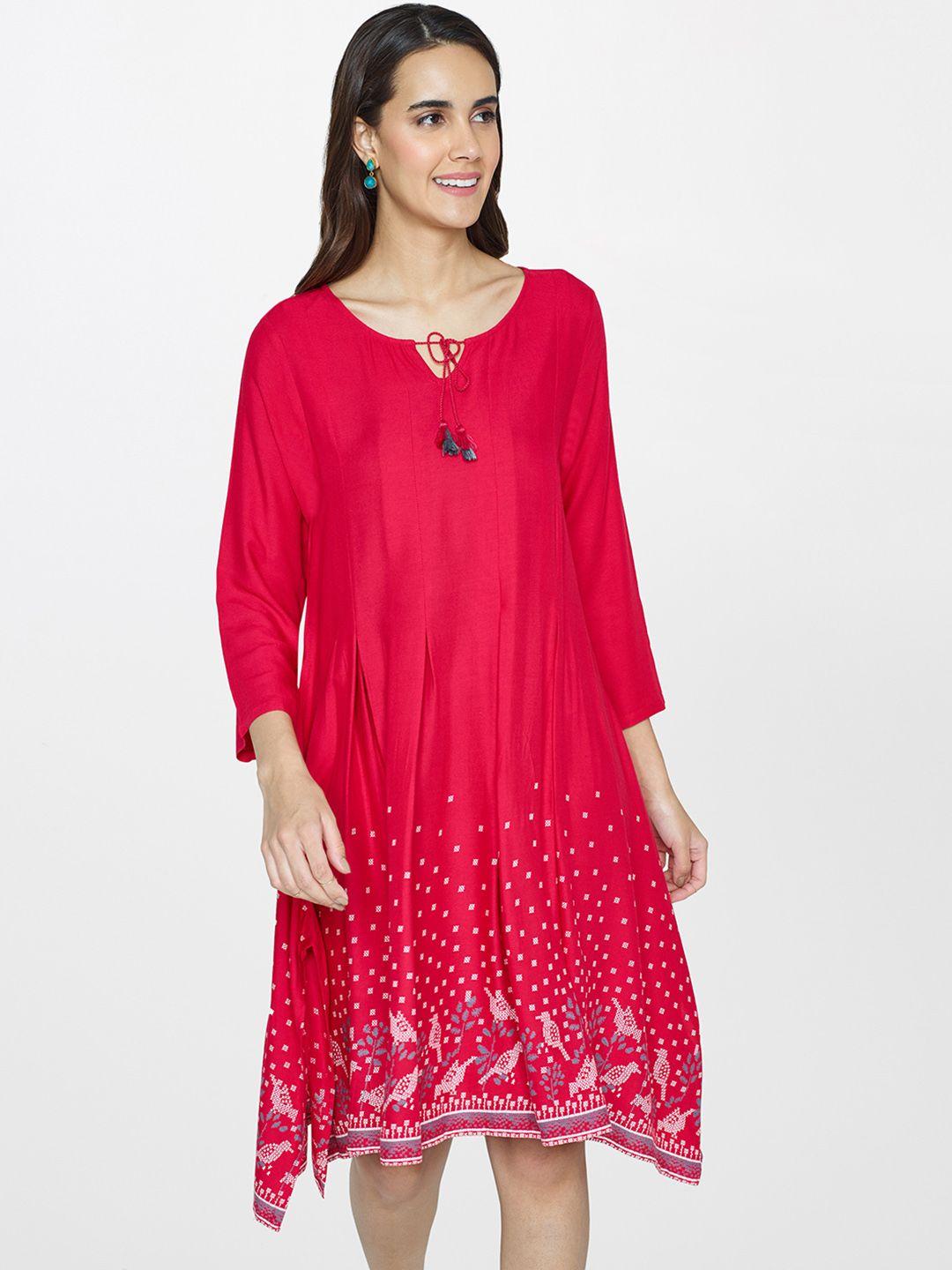 global desi magenta printed tunic