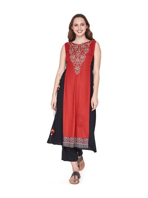 global desi maroon embroidered kurta