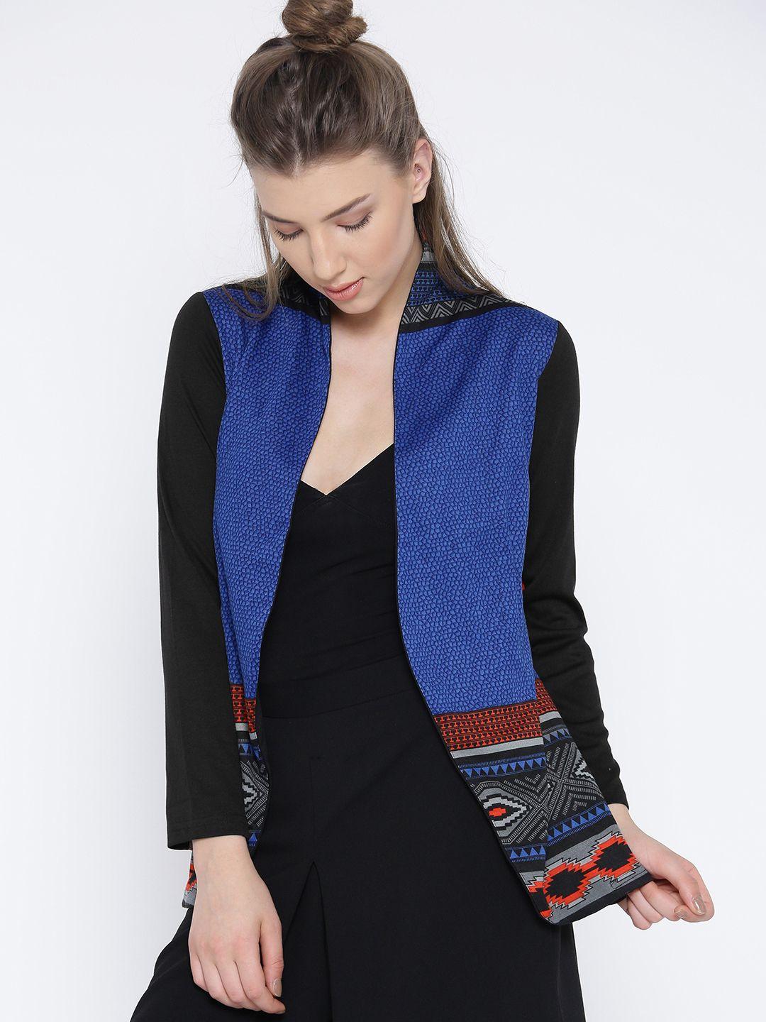 global desi multicoloured printed fusion shrug