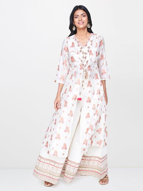 global desi off white printed shrug