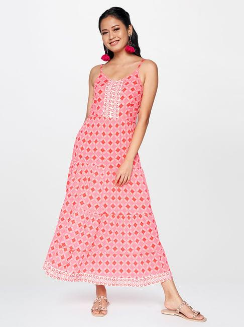 global desi pink floral print dress