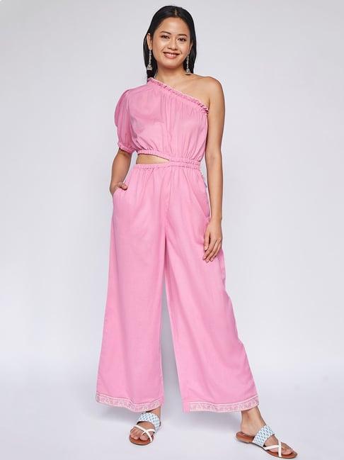 global desi pink full length jumpsuit