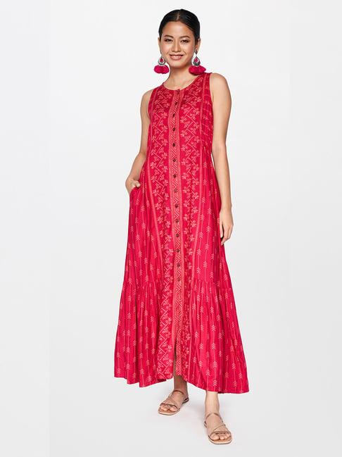 global desi pink printed dress