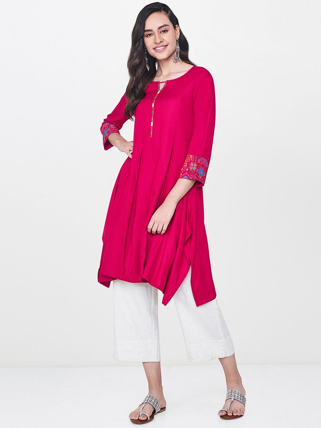 global desi pink solid tunic