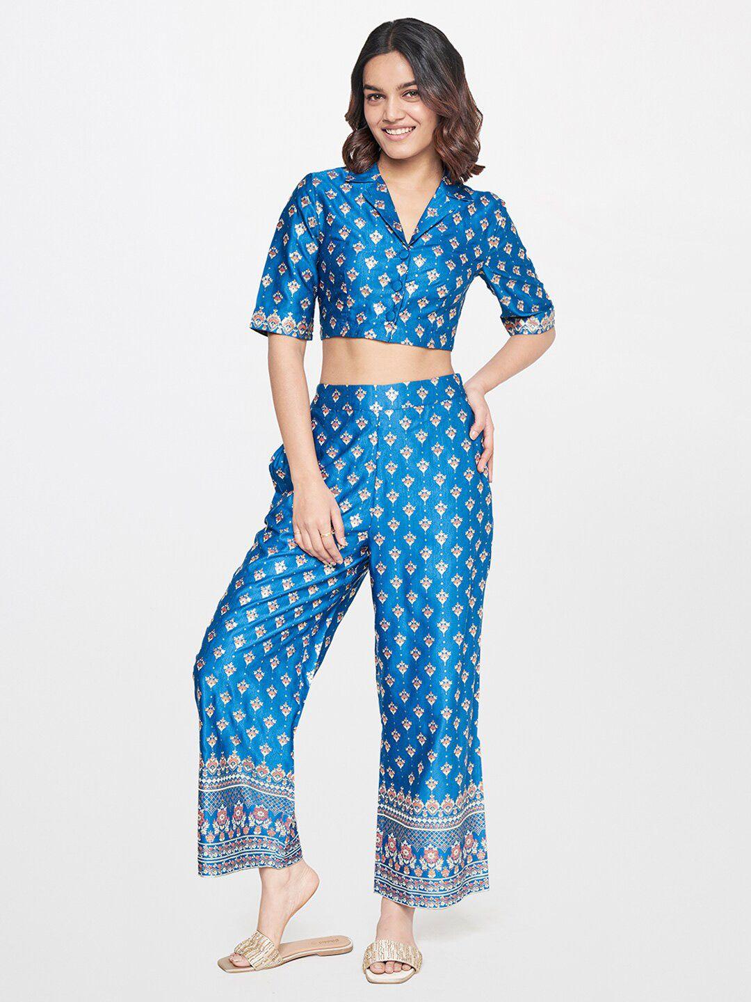 global desi printed top with trousers