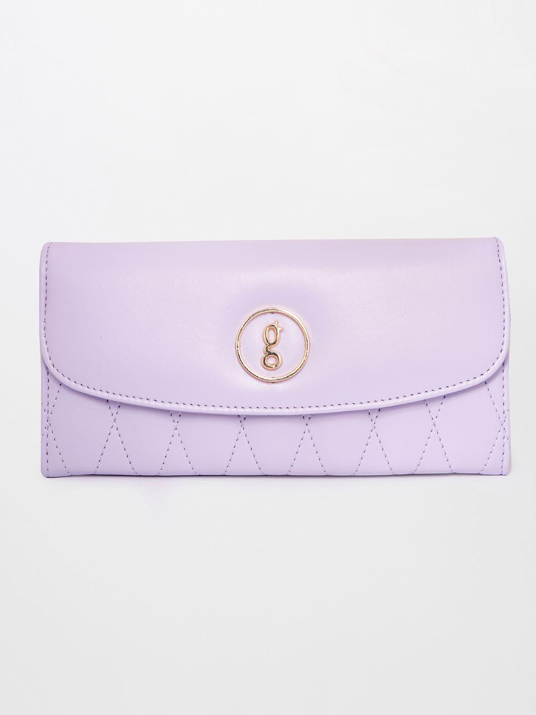 global desi purple textured purse clutch