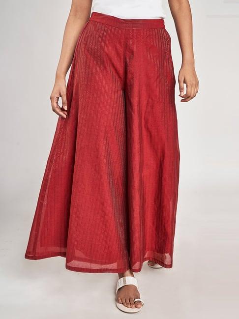 global desi red striped palazzos