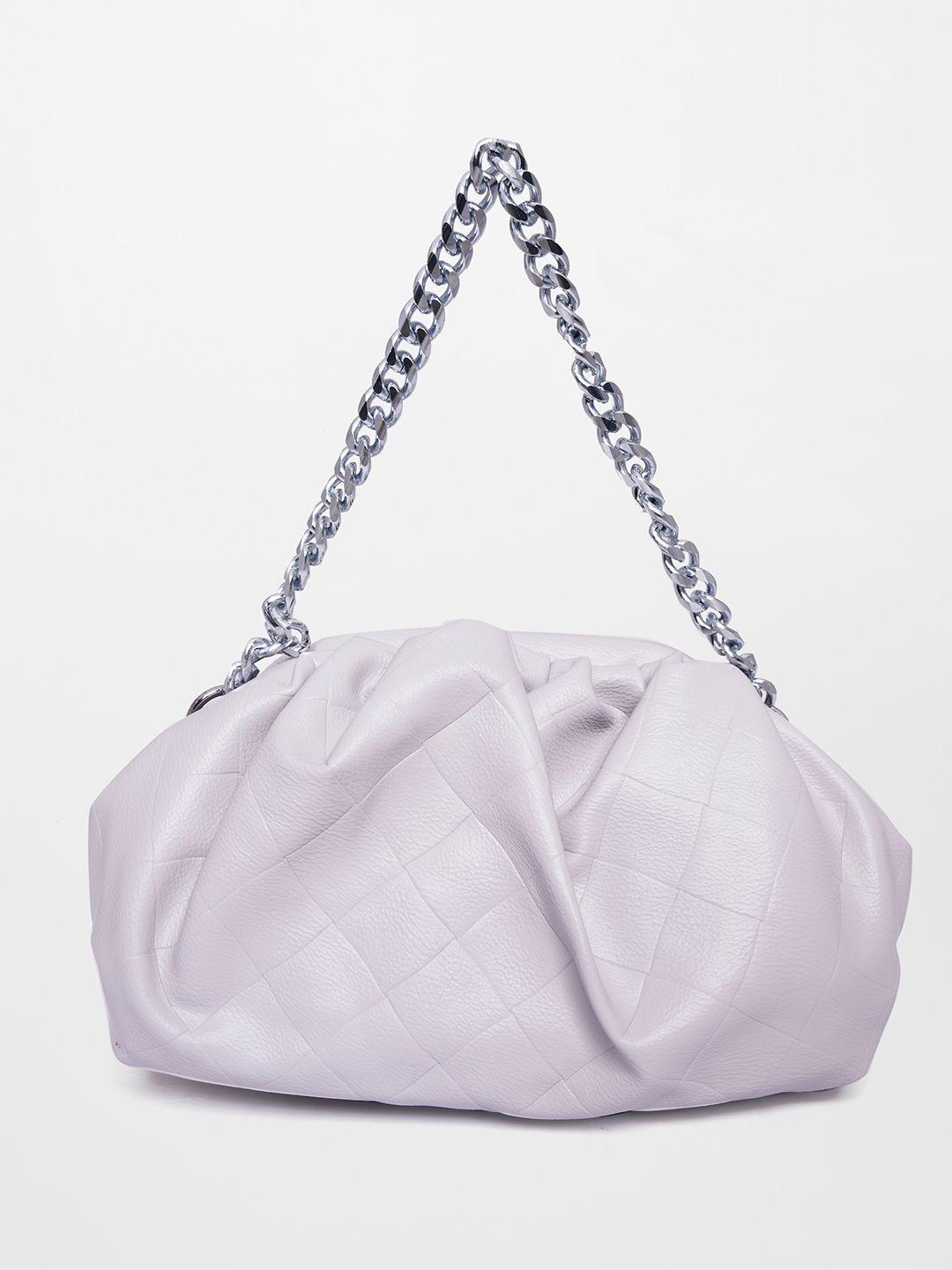 global desi violet pu oversized structured handheld bag