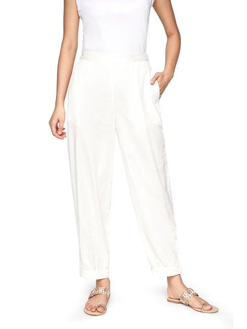 global desi white loose fit pants