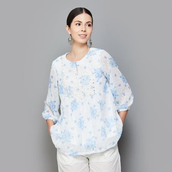 global desi women floral printed top