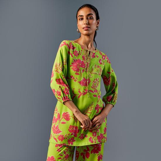 global desi women floral printed tunic