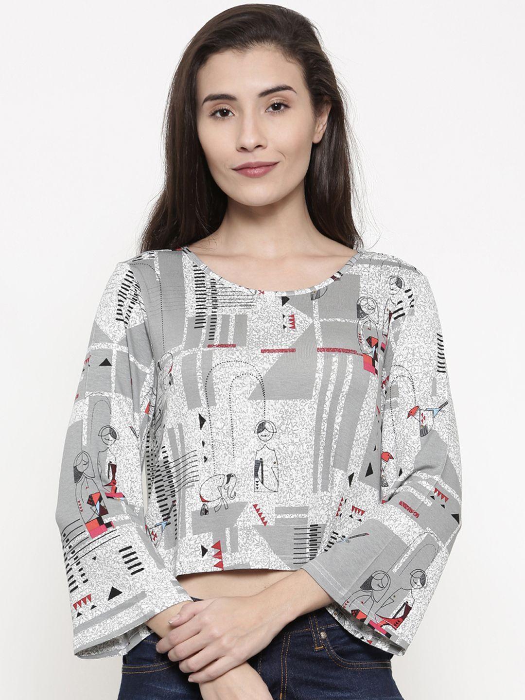 global desi women grey printed top