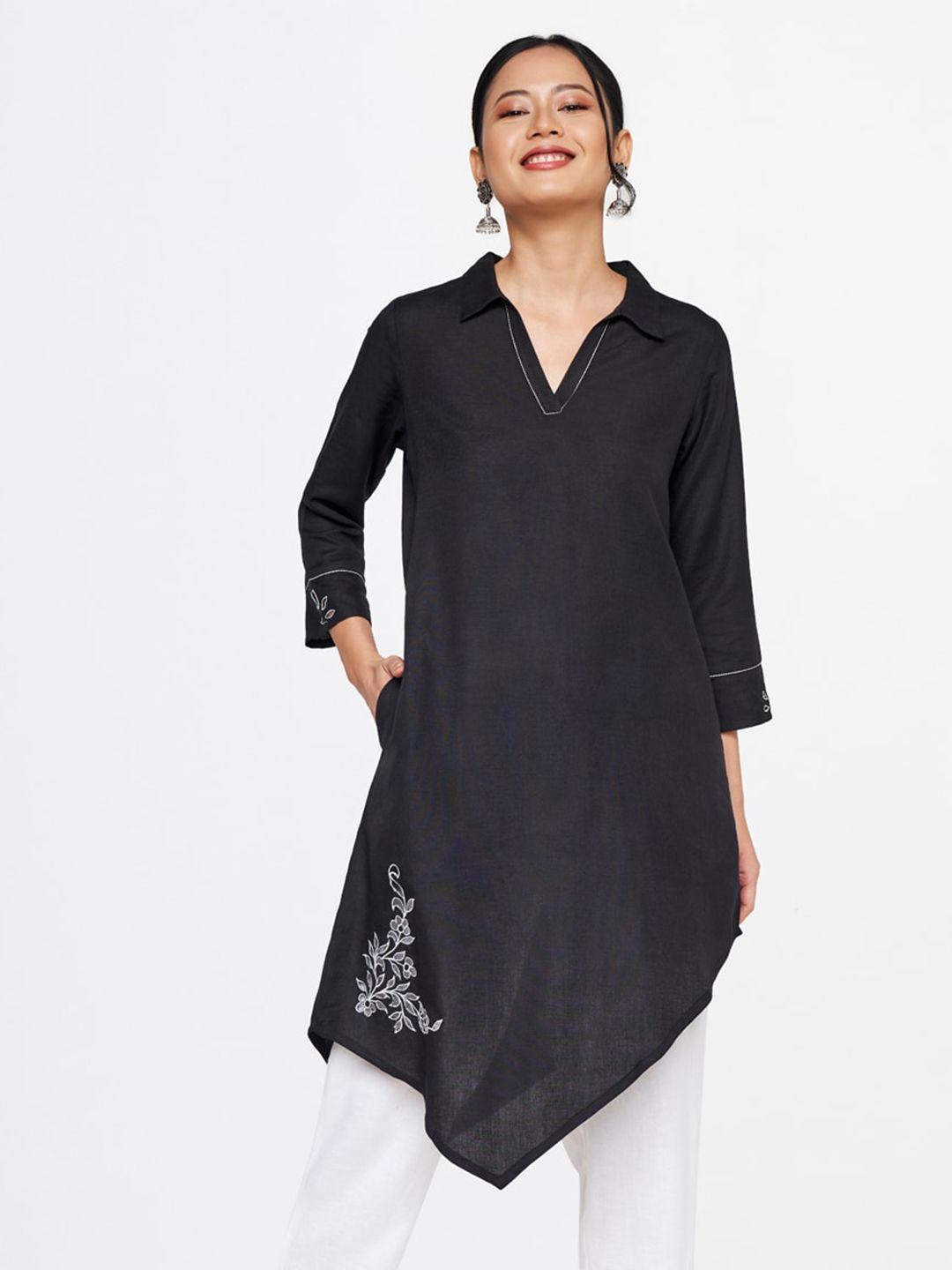 global desi women shirt collar tunic